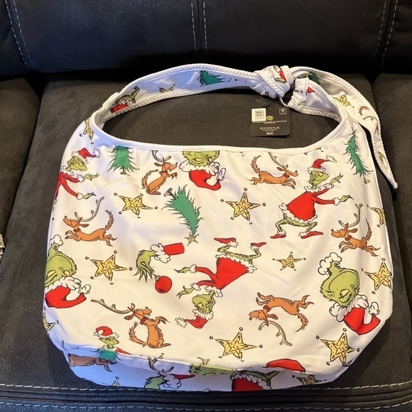 Bioworld Handbags - Dr. Seuss Grinch Festive Max & Grinch Shoulder Hobo Bag with Adjustable Strap